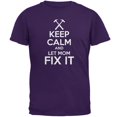 thumbnail image 1 of Mother's Day Keep Calm Let Mom Fix It Mens T Shirt Purple SM, 1 of 1