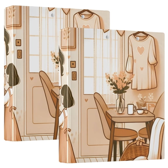 Mother's Day Kitchen 3 Ring Binders 1.5 inch Hardcover File Folders with Interior Pockets A4 Size Organizer for School Office Hospital