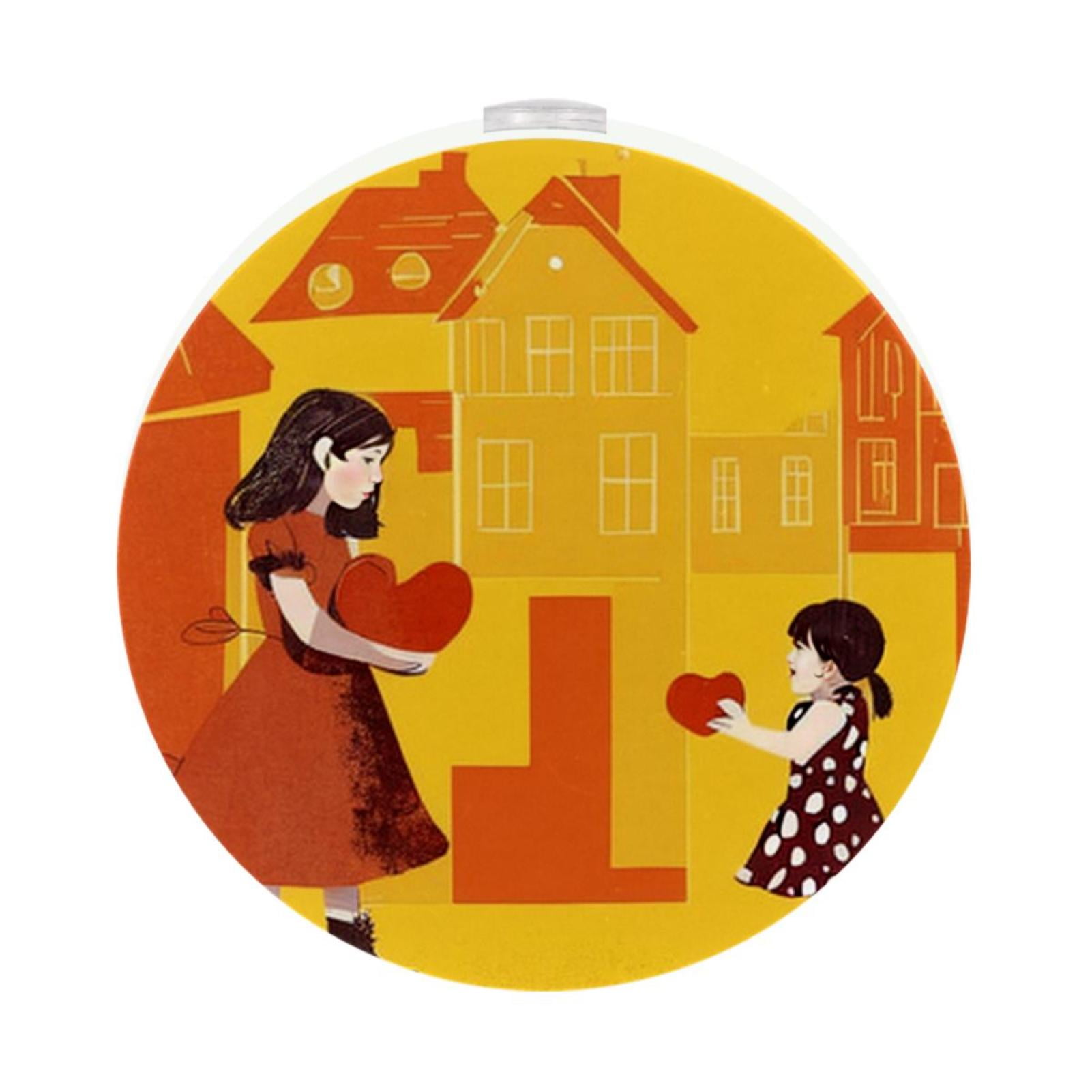 Mother's Day LED Round Night Light-2PCS for Nursery and Bedroom, Plug ...