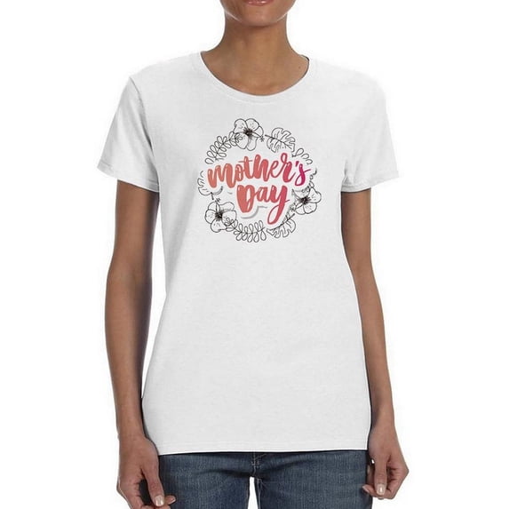 Mother's Day Lineart Nature Shaped T-Shirt Women -Image by Shutterstock, Female x-Large