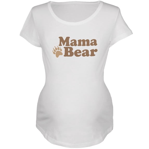 Mother's Day Mama Bear Maternity Soft T Shirt White MD