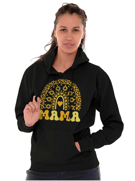 Mother's Day Mama Sunflower Rainbow Womens Pullover Graphic Hoodie Brisco Brands S