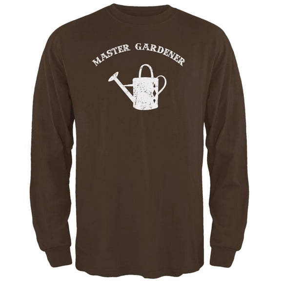Mother's Day Master Gardener Distress Mens Long Sleeve T Shirt Brown SM