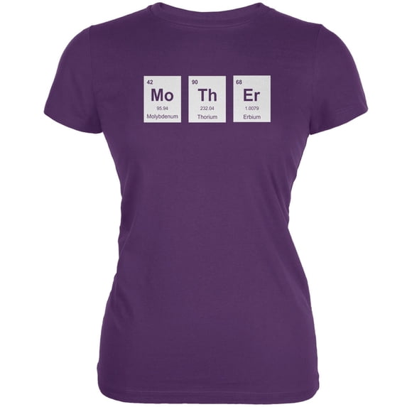 Mother's Day - MoThEr Periodic Elements Purple Juniors Soft T-Shirt - X-Large