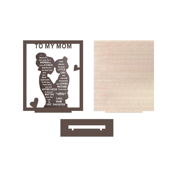 Mother’s Day for Mom from Daughter, Rustic Mom and Daughter Hug Wood Sign, Best Bonus Mama Step Mother in Law Birthday Valentines, Christmas Gifts Ideas