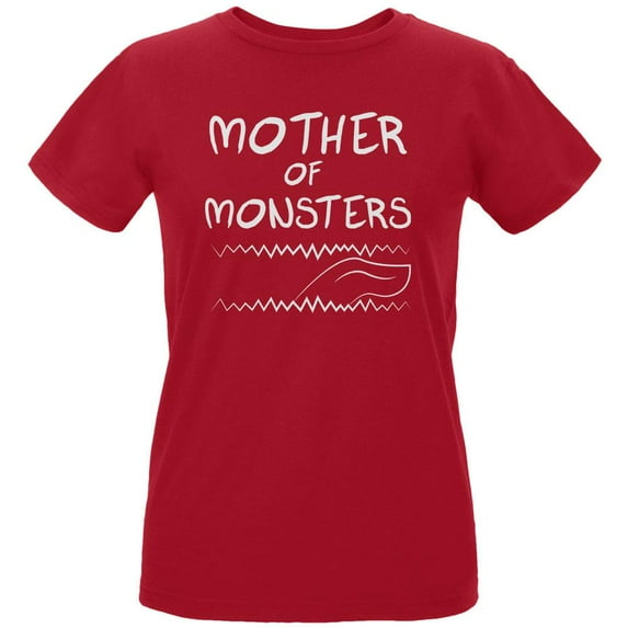 Mother's Day Mother Of Monsters Womens Organic T Shirt Red MD