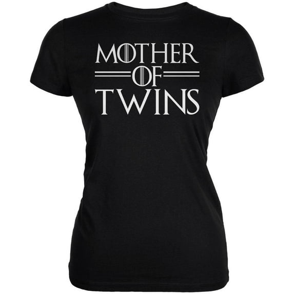 Mother's Day Mother Of Twins Juniors Soft T Shirt Black 2XL