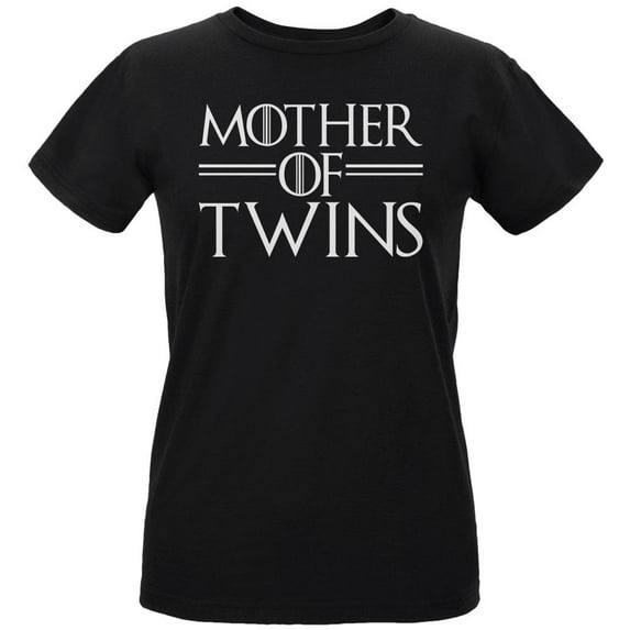 Mother's Day Mother Of Twins Womens Organic T Shirt Black X-LG