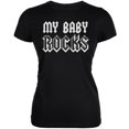 thumbnail image 1 of Mother's Day - My Baby Rocks Black Juniors Soft T-Shirt - 2X-Large, 1 of 1