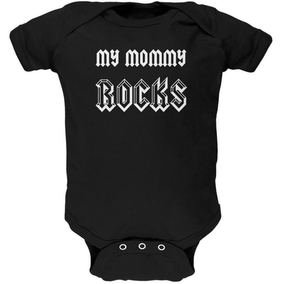 Mother's Day - My Mommy Rocks Black Soft Baby One Piece - 3-6 months