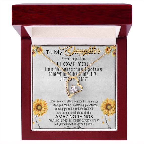 Mother's Day Necklace To My Mom To My Beautiful Mom Necklace Mothers Day Gift From Daughter Son To Mom Gift Mothers Day Jewelry - Forever Love Necklace - White Gold or Yellow Gold - Gift Box