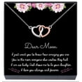 thumbnail image 1 of Mother's Day Necklace for Mom, Mother Jewelry Gifts from Daughter, Double Heart Pendant Necklace on Card "Dear Mom I Love You Forever", 1 of 6