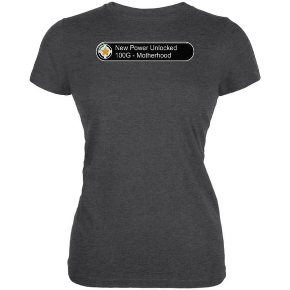 Mother's Day New Power Motherhood Funny Juniors Soft T Shirt Deep Heather SM