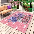thumbnail image 1 of Mother's Day Outdoor Rug for Patio/Deck/Porch, Non-Slip Large Area Rug 5 x 7 Ft, Pink Love Heart Purple Spring Floral Indoor Outdoor Rugs Washable Area Rugs, Reversible Camping Rug Carpet Runner, 1 of 8