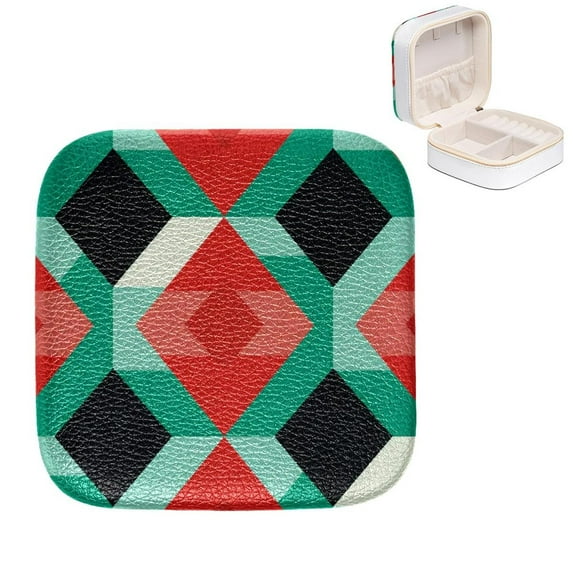 Mother's Day Pakistan Compact Jewelry Box with Imitation Metal Zipper & Removable Grid, Portable Storage Case