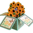 thumbnail image 1 of Mother's Day Paper Flowers 3D Pop Up Card Greeting Card for Mom , Pop up Flower Bouquet Card(SUN FLOWER), 1 of 7