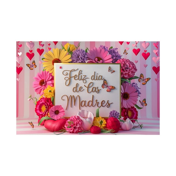 Mother's Day Photography Background for Family Party,82 x 59in Festive Celebration Wall Decor, Elegant Event Supplies, B