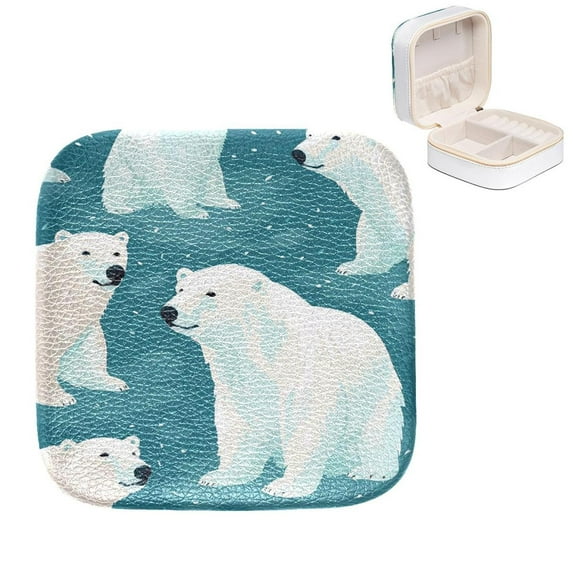 Mother's Day Polar Bear Compact and Stylish Jewelry Box with DIY Grid Design