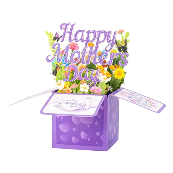 Mother's Day Pop Up Greeting Card Heartfelt Unique Card for Mom 3D Surprise Card with Message Space Beautiful Floral Design Mother's Day Gift Card for Mother Appreciation