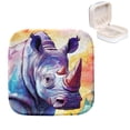 thumbnail image 1 of Mother's Day Rhino Portable Jewelry Box with Imitation Metal Zippers & Compact Design, 1 of 6
