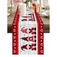 thumbnail image 1 of Mother's Day Romantic Gnome on Wood Board Table Runner-36 Inch Long Red Love Hearts Table Runners Linen Burlap Tablerunner for Kitchen Dining Room Holiday Party, 1 of 9