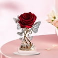 thumbnail image 1 of Mother's Day Rose Tabletop Ornament, Acrylic MOM Decor with Rhinestones & Butterfly Design, 2D Flat Love Rose Desktop Ornament for Home Tabletop Decor Mothers Day Gift, 1 of 5