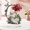 thumbnail image 1 of Mother's Day Rose Tabletop Ornament, Acrylic MOM Decor with Rhinestones & Butterfly Design, 2D Flat Love Rose Desktop Ornament for Home Tabletop Decor Mothers Day Gift, 1 of 5
