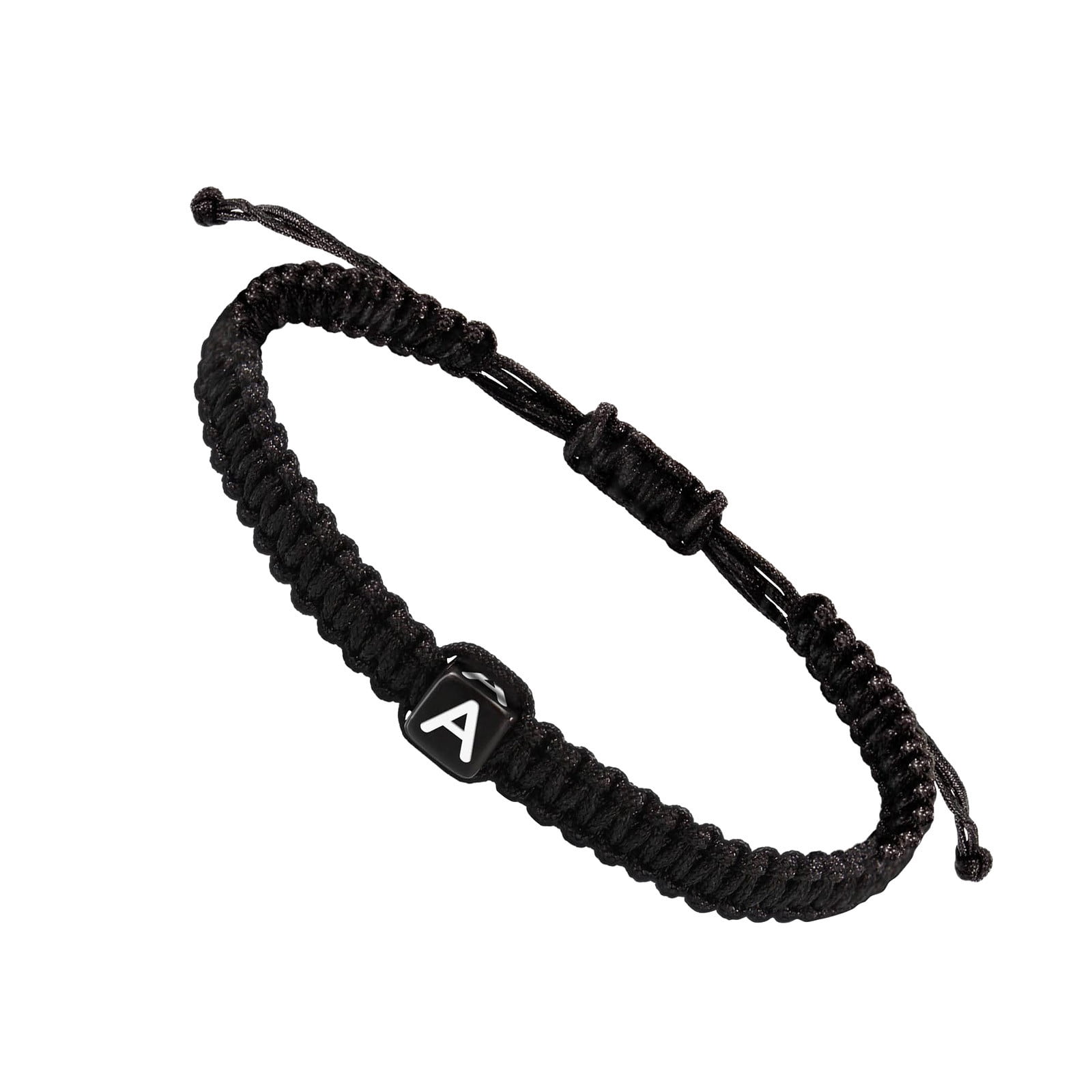 14K Gold Plated Initial Heart String Bracelet - Adjustable Braided Rope Bracelet For Women & Men - View #3