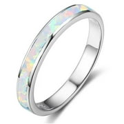HUAZHAI Mother's Day Sale Clearance - Mens Tungsten Wedding Rings Created-opal Inlay Wedding Bands For Women Fashion Jewelry Engagement Wedding Gifts Rings