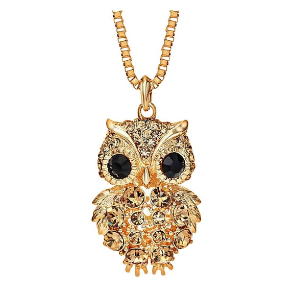 Mother's Day Sale Clearance - Valentine's Day Gift, Women Necklace, Owl Pendant Diamond Sweater Chain Long Necklace Jewelry