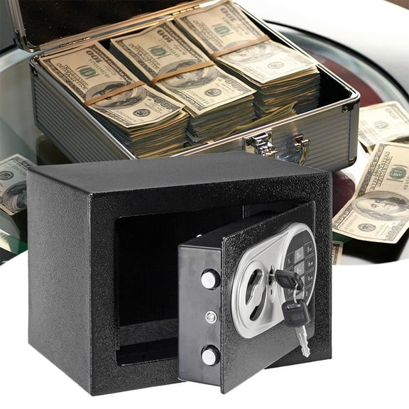 17E Home Use Upgraded Electronic Password Steel Plate Box Black
