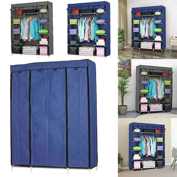 Mother's Day Sales - 5-Layer 12-Compartment Non-Woven Wardrobe Portable Closet,Multifunctional Wardrobe Closet Storage Organizer Cupboard Cloth Rack & Shelves