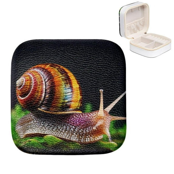 Mother's Day SnailPortable Jewelry Box with Customizable Grid, Metal Zipper, and Stylish Design