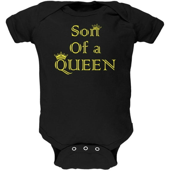 Mother's Day Son Of A Queen Soft Baby One Piece Black 0-3 M