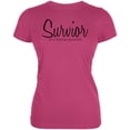 thumbnail image 1 of Mother's Day Survivor Of A Teenage Daughter Juniors Soft T Shirt Bright Berry X-LG, 1 of 1