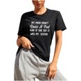 thumbnail image 1 of Mother's Day T Shirts Women's Graphic Letter Print Short Sleeve Cotton Tees Summer Cute Crew Neck Loose Tops (2XL, Black 2), 1 of 7