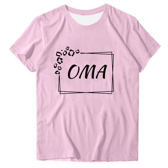 Mother's Day T Shirts Womens Clothes Fun Love Mama Print Soft Modal Short Sleeve Tee Summer Holiday Tops Gifts for Mom (L, Pink 08)
