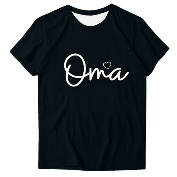 Mother's Day T Shirts Womens Clothes Fun Love Mama Print Soft Modal Short Sleeve Tee Summer Holiday Tops Gifts for Mom (XL, Black 01)