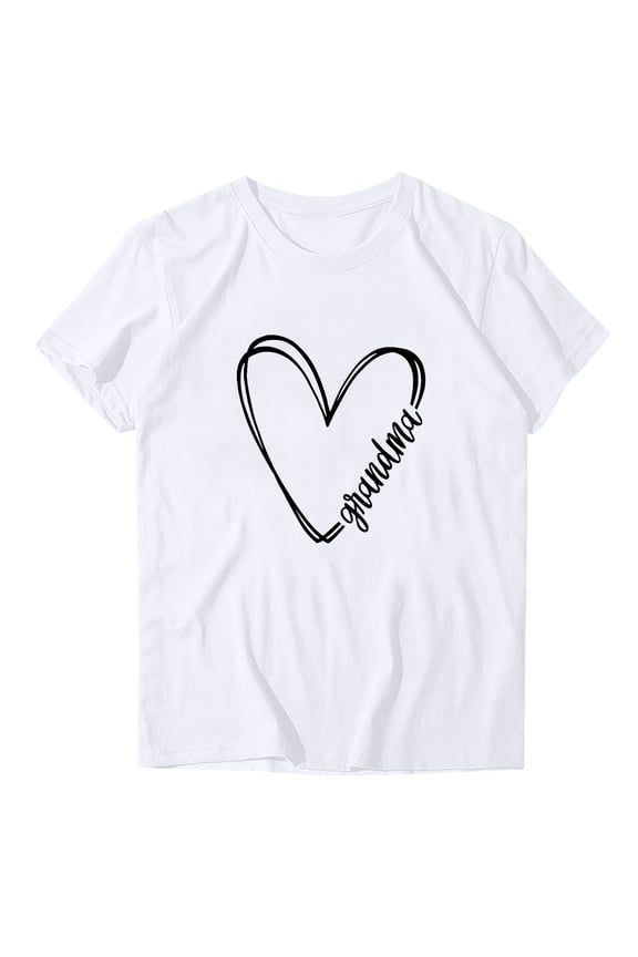 Mother's Day T Shirts Womens Clothes Fun Love Mama Print Soft Modal Short Sleeve Tee Summer Holiday Tops Gifts for Mom (XL, White 09)