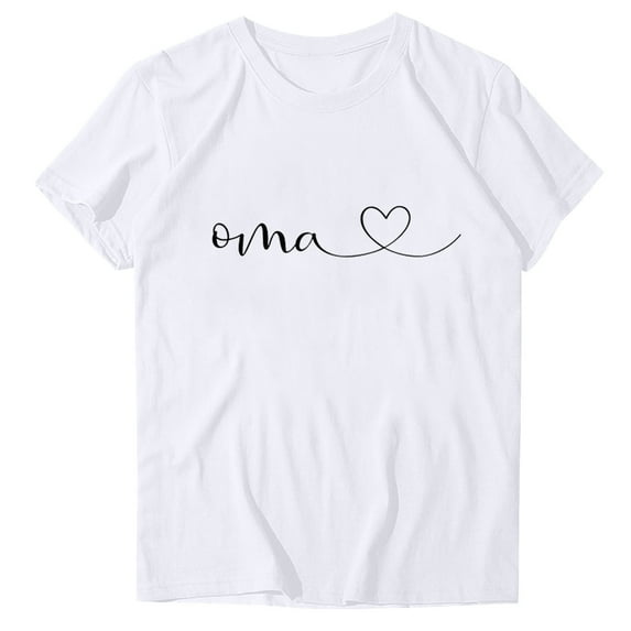 Mother's Day T Shirts Womens Clothes Fun Love Mama Print Soft Modal Short Sleeve Tee Summer Holiday Tops Gifts for Mom (XL, White 15)