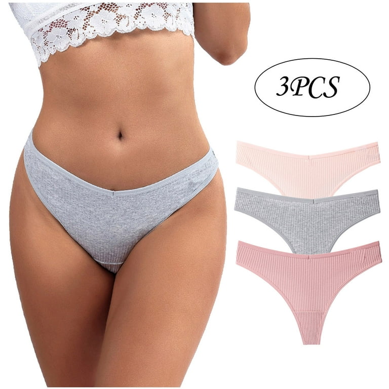 Mother's Day Tawop 3Pcs Women'S Thong G-String Cotton Thongs Women'S  Panties Sexy V Waist Female Underpants Pantys Lingerie Satin Pants Father'S  Day