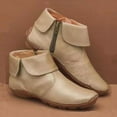 thumbnail image 1 of Mother's Day Tawop Fall Boots for Women 2024 Short Boots for Women Flat Boots Women's Casual Flat Retro Zipper Boots Side Zipper Round Toe Shoe Boots Khaki 9, 1 of 4