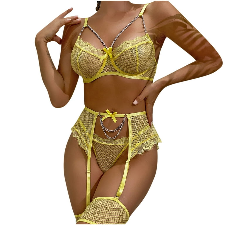 Mother's Day Tawop Sexy Lingerie For Women Plus Size See-Through Lingerie  Plus Size Lingerie Yellow Size 10 