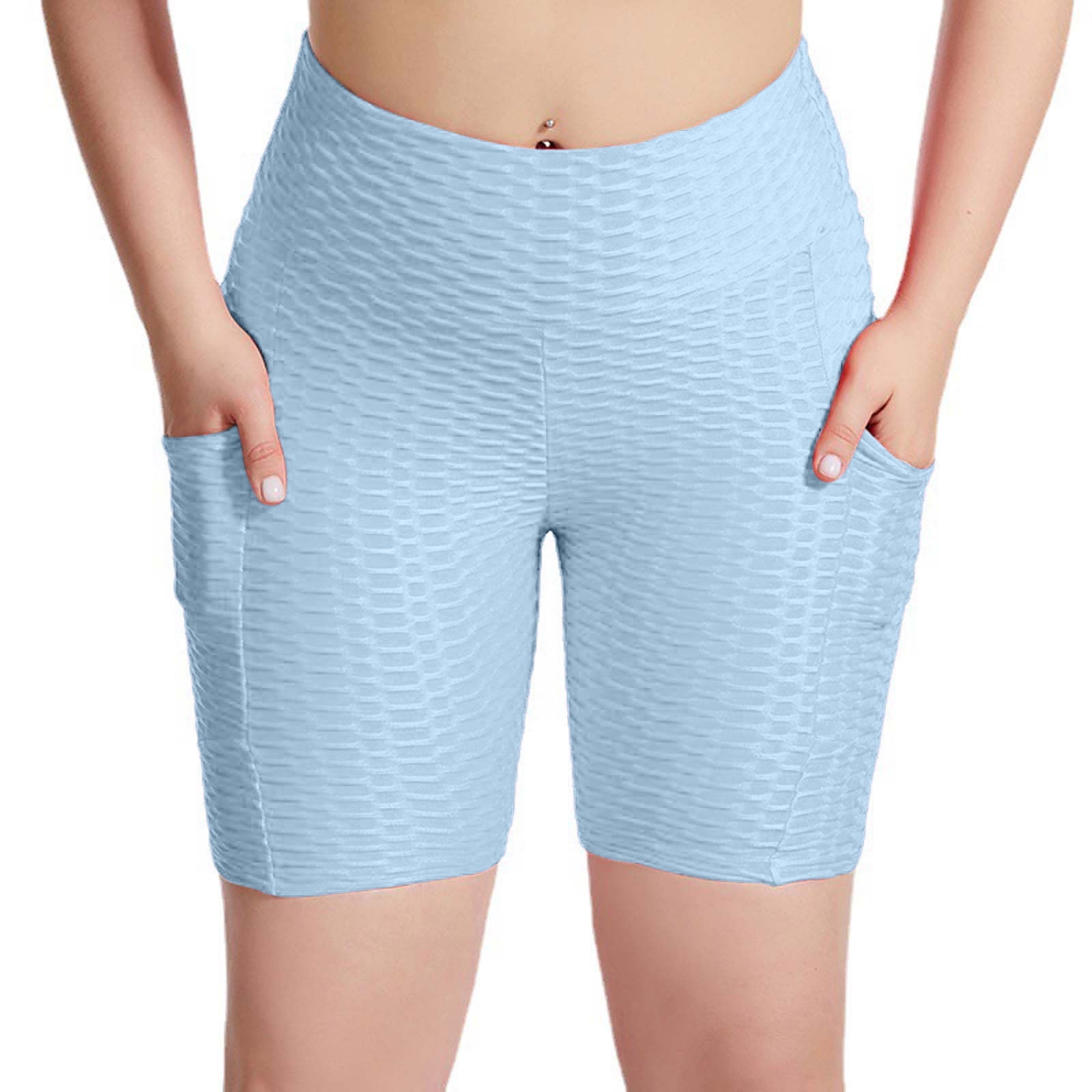 Mother's Day Tawop Women Vuori Mens Shorts Casual Yoga Elastic Pants  Leggings Pocket Loose Shorts Jiu Jitsu Shorts Light Blue Size 6 