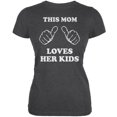 thumbnail image 1 of Mother's Day - This Mom Loves Her Kids Dark Heather Juniors Soft T-Shirt - X-Large, 1 of 1