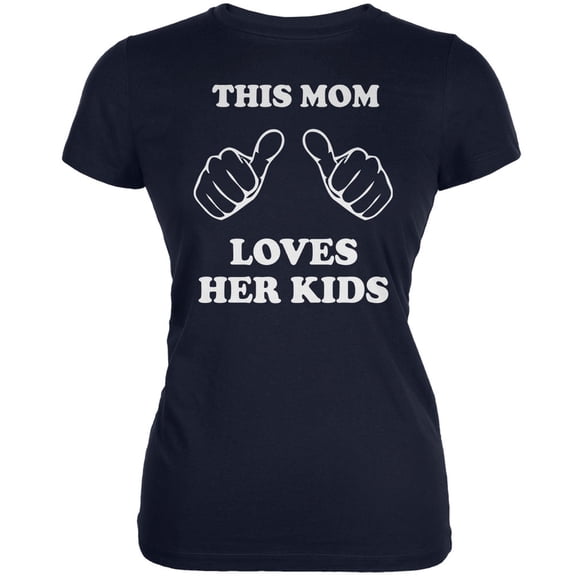 Mother's Day - This Mom Loves Her Kids Navy Juniors Soft T-Shirt - 2X-Large