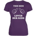 thumbnail image 1 of Mother's Day - This Mom Loves Her Kids Purple Juniors Soft T-Shirt - Large, 1 of 1
