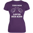 thumbnail image 1 of Mother's Day - This Mom Loves Her Kids Purple Juniors Soft T-Shirt - X-Large, 1 of 1