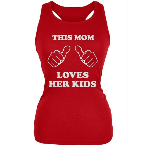 Mother's Day - This Mom Loves Her Kids Red Juniors Soft Tank Top - X-Large