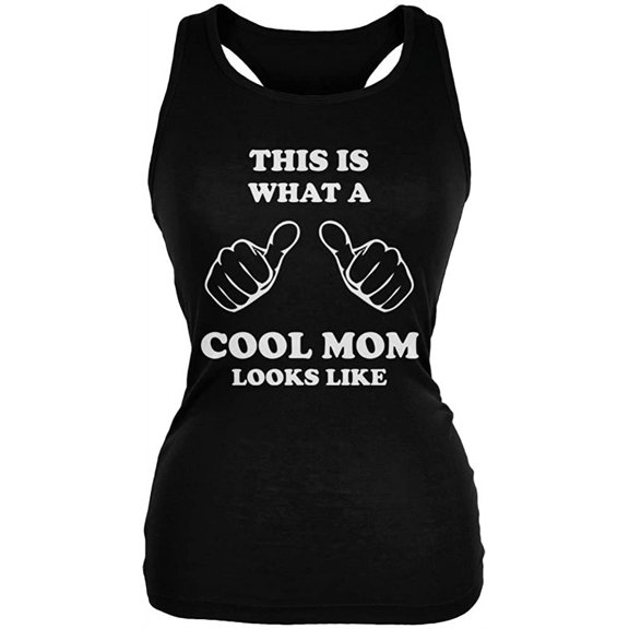 Mother's Day - This is What a Cool Mom Looks Like Black Juniors Soft Tank Top - Large